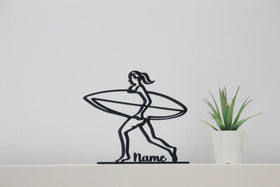 Figura “Surfista” personalizada | Regalo para amantes del surf | Decoración moderna temática de playa