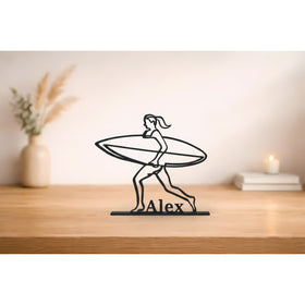 Figura “Surfista” personalizada | Regalo para amantes del surf | Decoración moderna temática de playa
