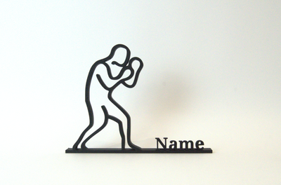 Figura 3D personalizada de boxeador | Arte lineal deportivo | Esculturas de arte 3D 2