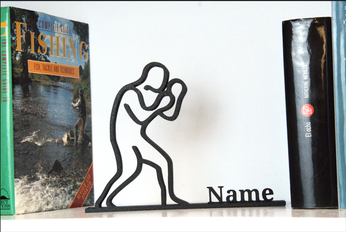Figura 3D personalizada de boxeador | Arte lineal deportivo | Esculturas de arte 3D 2