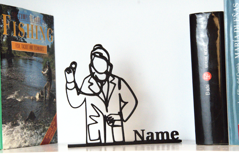 Escultura impresa en 3D de arte lineal médico