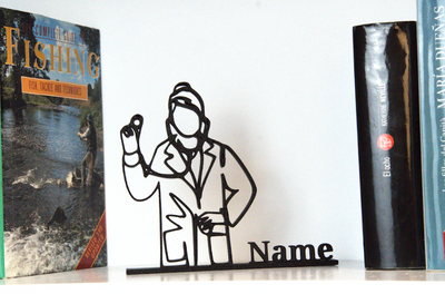 Escultura impresa en 3D de arte lineal médico