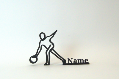 Arte de línea 3D personalizado de bolos 