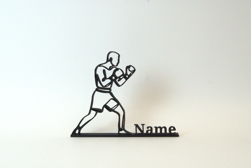 Figura 3D personalizada de boxeador impresa en 3D