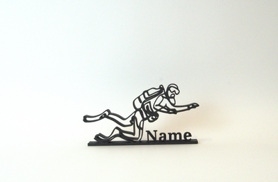 Figura 3D personalizada de buceador impresa en 3D