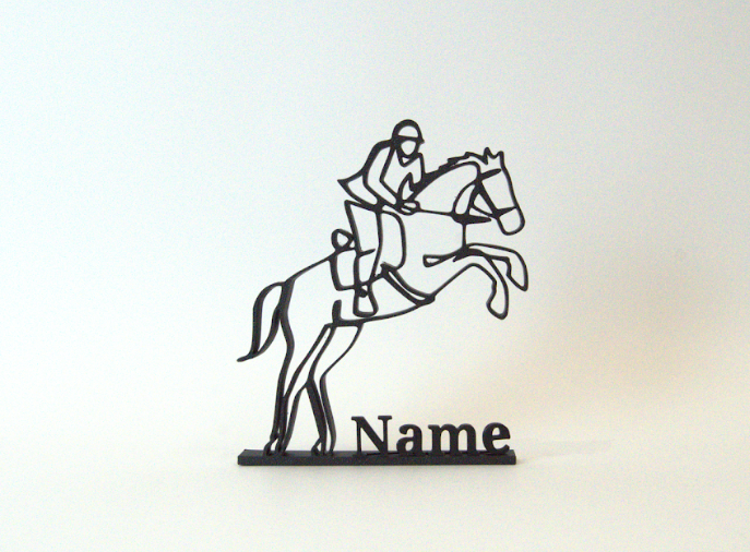 Figura 3D personalizada de equitación impresa en 3D