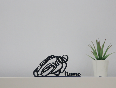 escultura 3D personalizada de motociclista