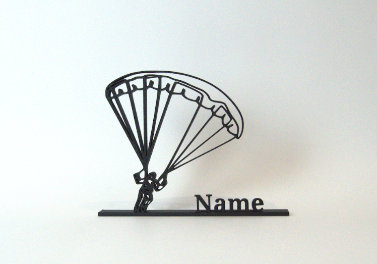 Escultura 3D personalizada de parapente impresa en 3D