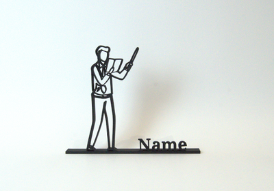 Figura 3D personalizada de profesor impresa en 3D