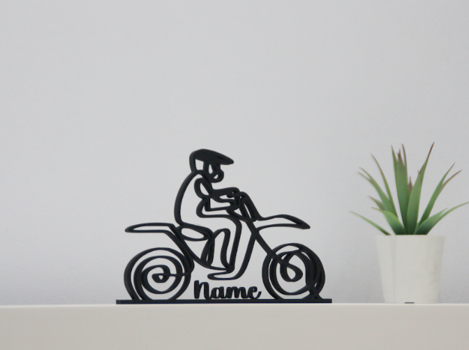 personalizada de motocross arte lineal 3d