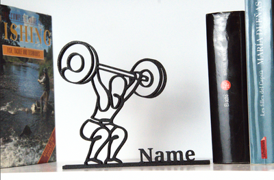 Figura de levantamiento de pesas – arte lineal fitness moderno