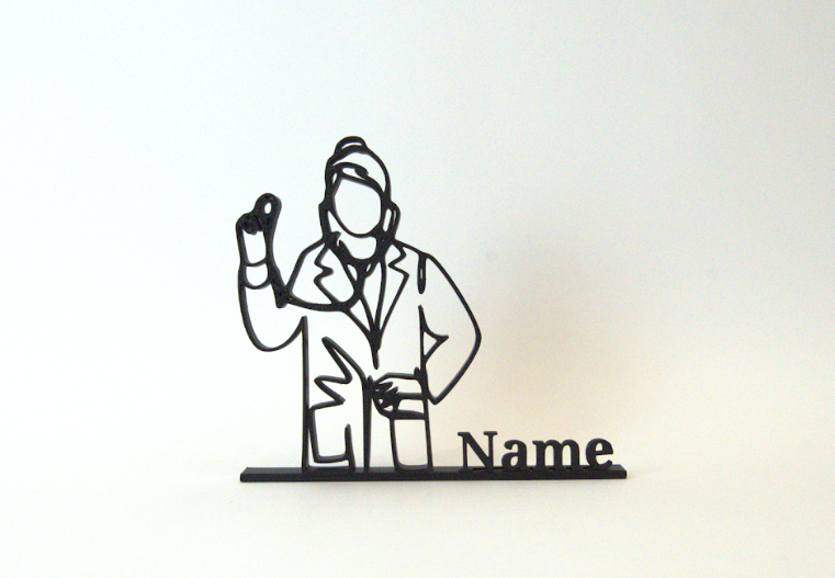Figura personalizada 3D de médico con bata blanca 