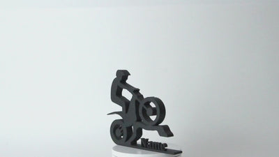 Figura 3D personalizada Moto Trial | Escultura impresa en 3D | Arte minimalista de motocross