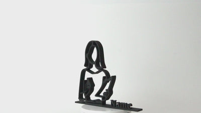Profesora Arte lineal personalizado | Figura de maestro 3D | Escultura impresa en 3D