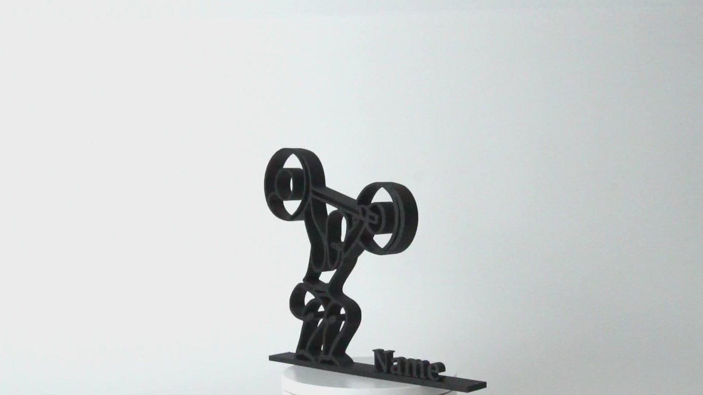 Figura 3D personalizada Deadlift – Arte lineal fitness