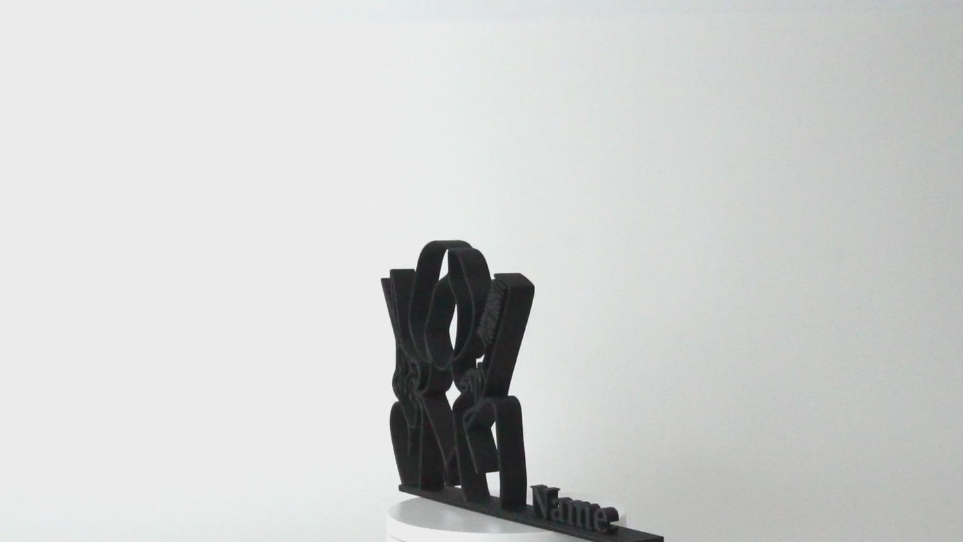 Figura 3D personalizada Peluquería – Arte lineal estilista | Escultura impresa en 3D