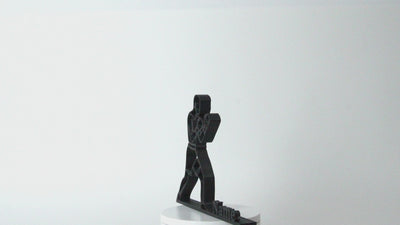Escultura de arte lineal de boxeo moderna y minimalista