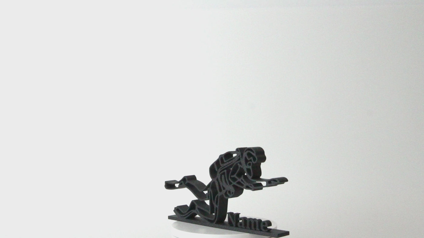 escultura de buceador, arte lineal oceánico