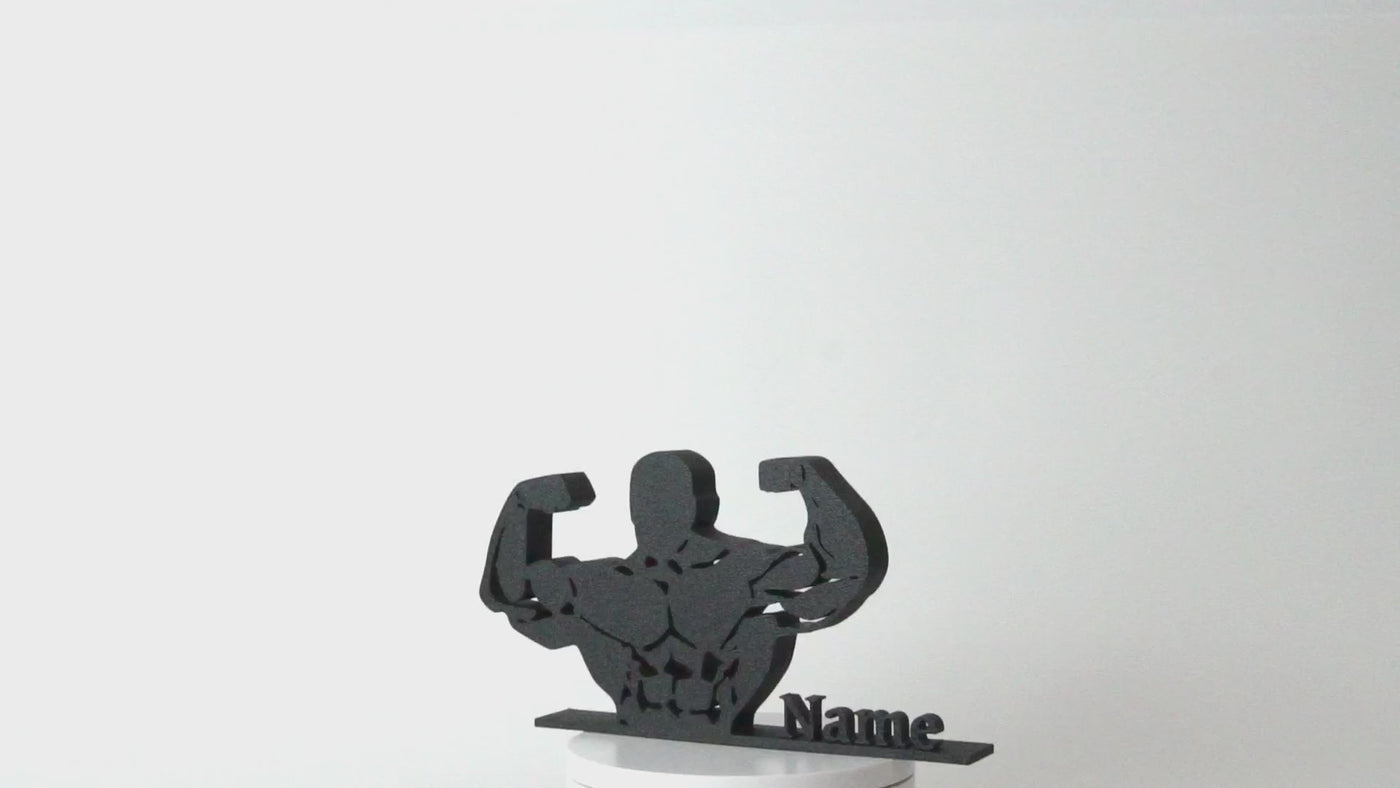 Figura 3D personalizada Strongman – Arte minimalista | Escultura impresa en 3D